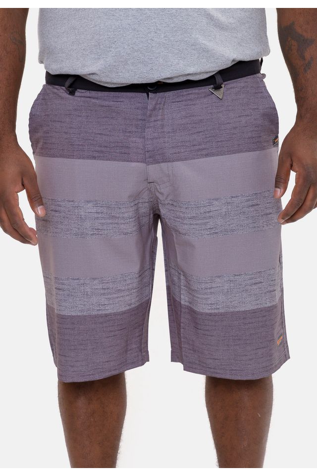 Boardshort HD Plus Size Híbrido Cinza Escuro - 50