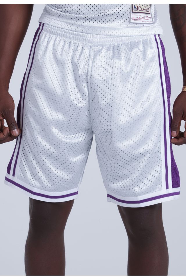 Shorts Mitchell & Ness Swingman Los Angeles Lakers Cinza Metálico - G