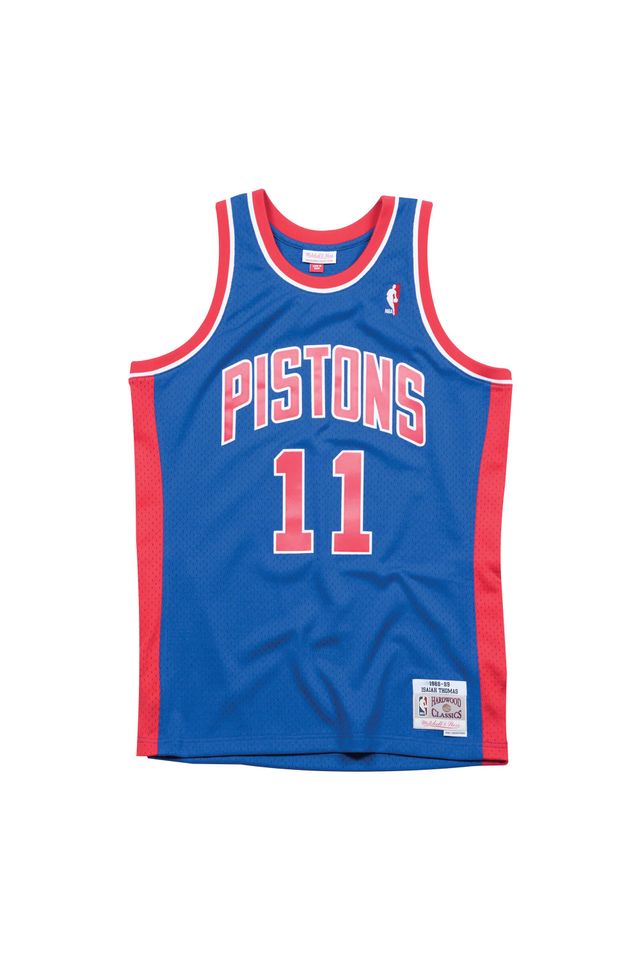 Regata Mitchell & Ness Road Swingman Jersey Detroit Pistons 1988-89 Isiah Thomas Azul Royal - P