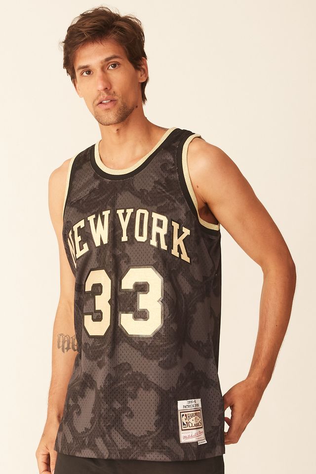 Regata Mitchell & Ness Swingman Jersey New York Knicks 1991-1992 Patrick Ewing Preta - G