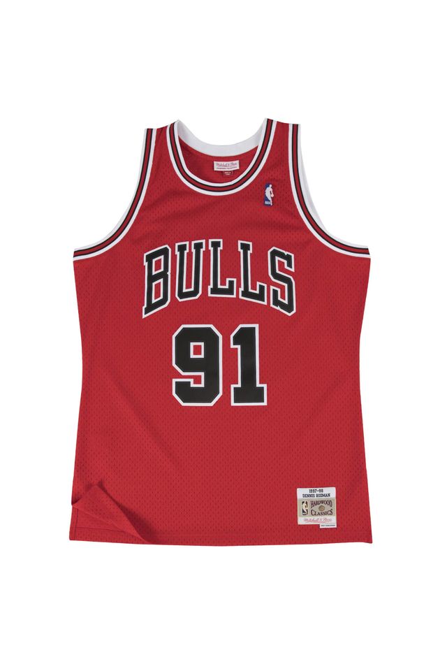 Regata Mitchell & Ness Road Swingman Jersey Chicago Bulls 1997-1998 Dennis Rodman Vermelha - P