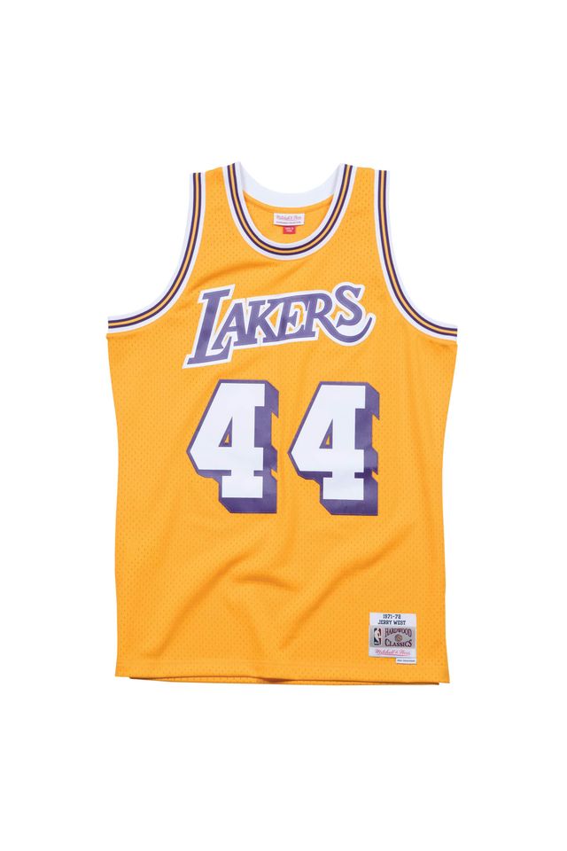 Regata Mitchell & Ness Swingman Jersey Los Angeles Lakers 1971-72 Jerry West Amarela - M