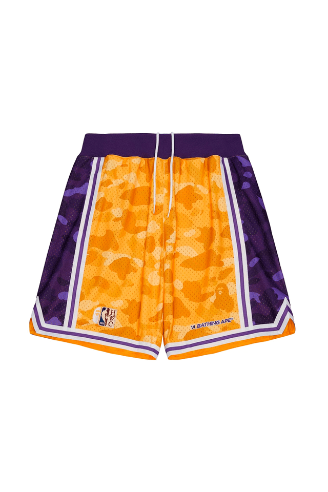 Shorts Mitchell & Ness x BAPE Los Angeles Lakers Amarelo - M