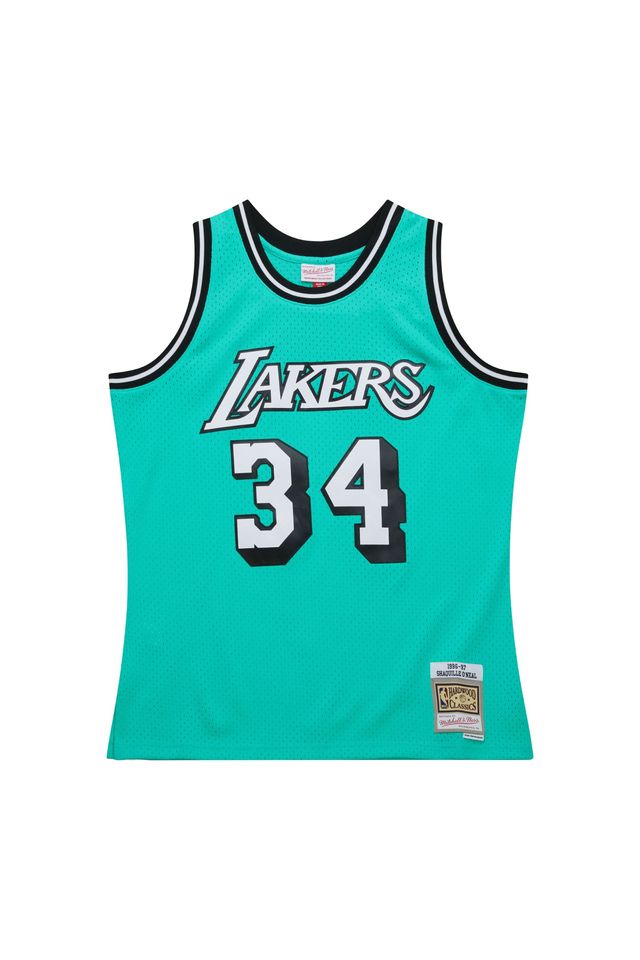 Regata Mitchell & Ness Cool Blue Swingman Jersey Los Angeles Lakers 1996-97 Shaquille O'Neal Verde - P