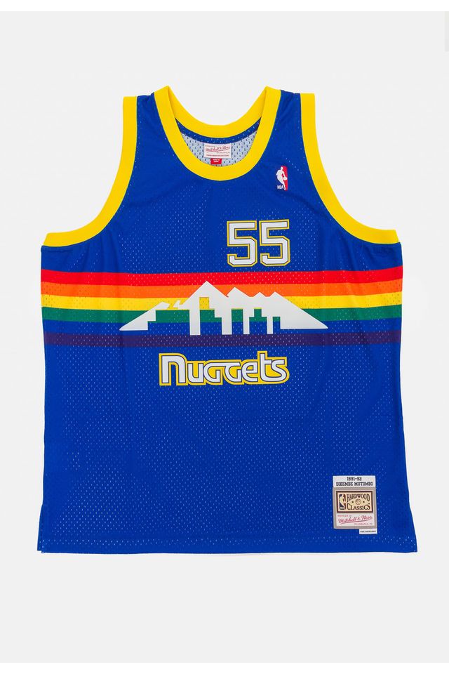 Regata Mitchell & Ness Road Swingman Jersey Denver Nuggets 1991-1992 Dikembe Mutombo Azul - Plus P