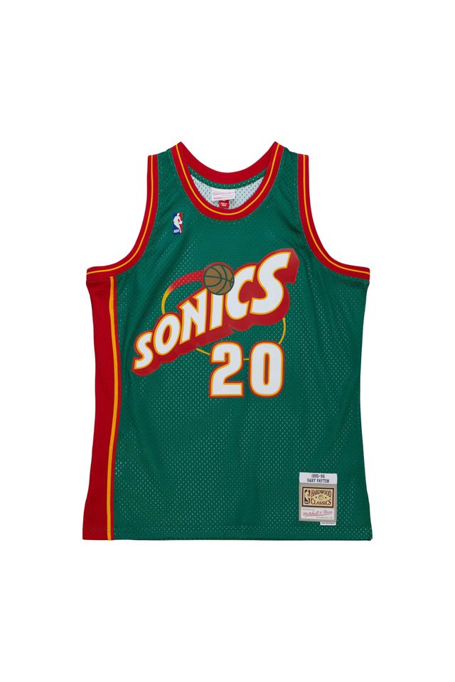 Regata Mitchell & Ness Swingman Jersey Seattle Supersonics 1995-96 Gary Payton Verde - P