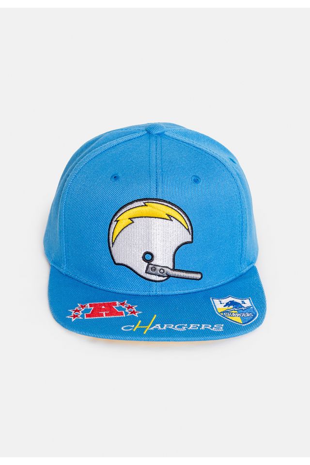 Boné Mitchell & Ness NFL Front Face Snapback Chargers Azul - ÚNICO Boné Mitchell & Ness NFL Front Face Snapback Chargers Azul - ÚNICO