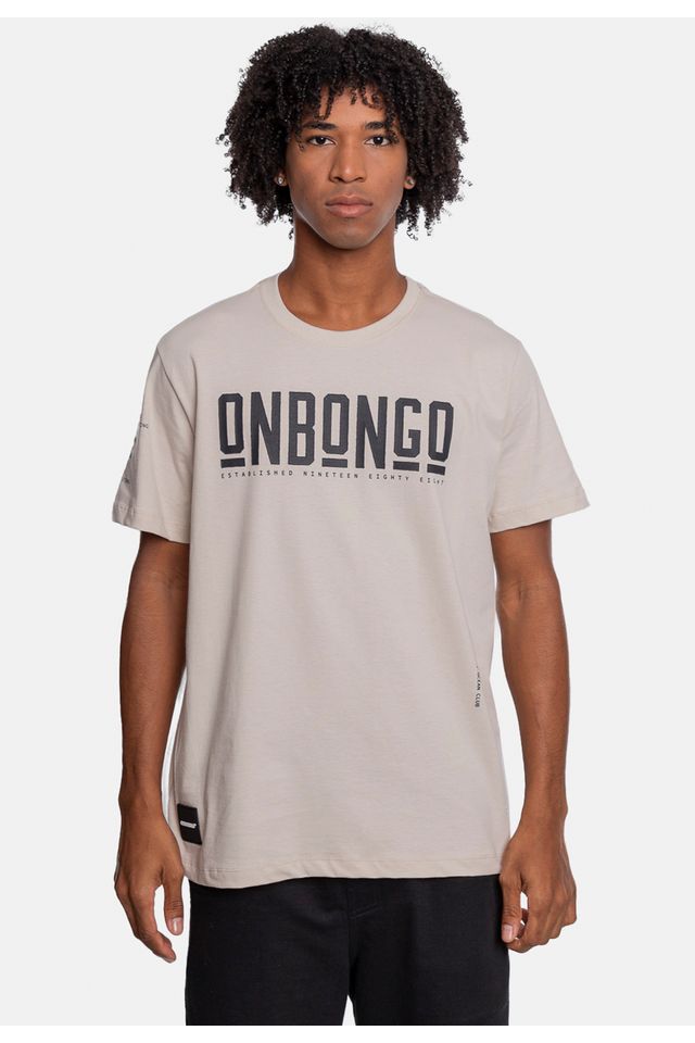 Camiseta Onbongo Estampada Areia - P Camiseta Onbongo Estampada Areia - P