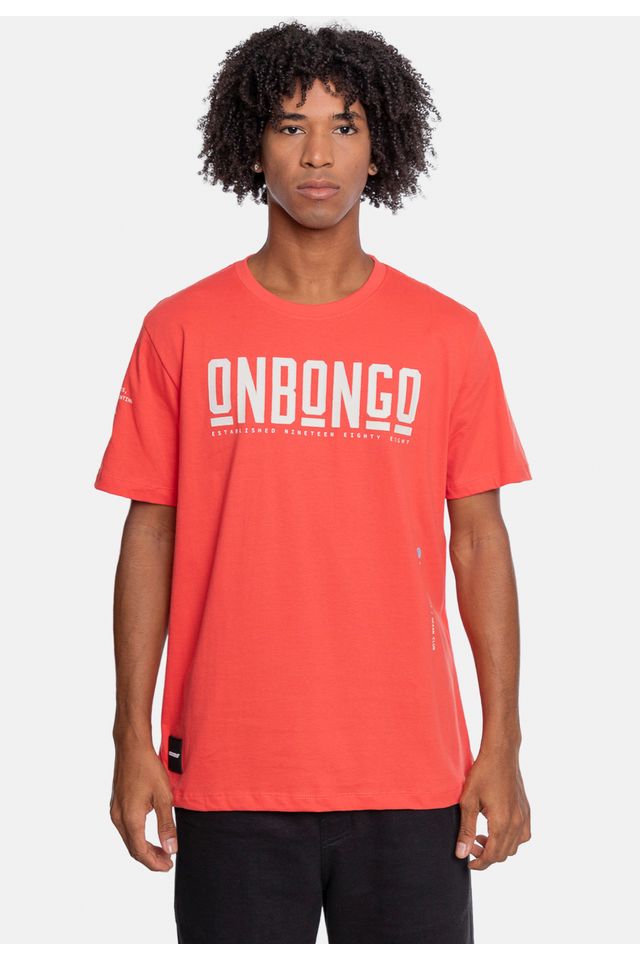 Camiseta Onbongo Estampada Coral - P