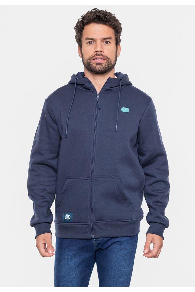 Moletom Ecko Fashion Basic Aberto Azul Marinho - P Moletom Ecko Fashion Basic Aberto Azul Marinho - P