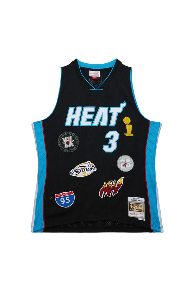 Regata Mitchell & Ness Highway Swingman Jersey Miami Heat 2005-06 Dwyane Wade Preta - P