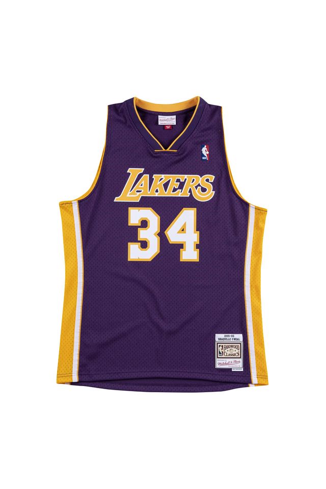 Regata Mitchell & Ness Swingman Jersey Los Angeles Lakers 1999-2000 Shaquille O'Neal Roxa - Plus M