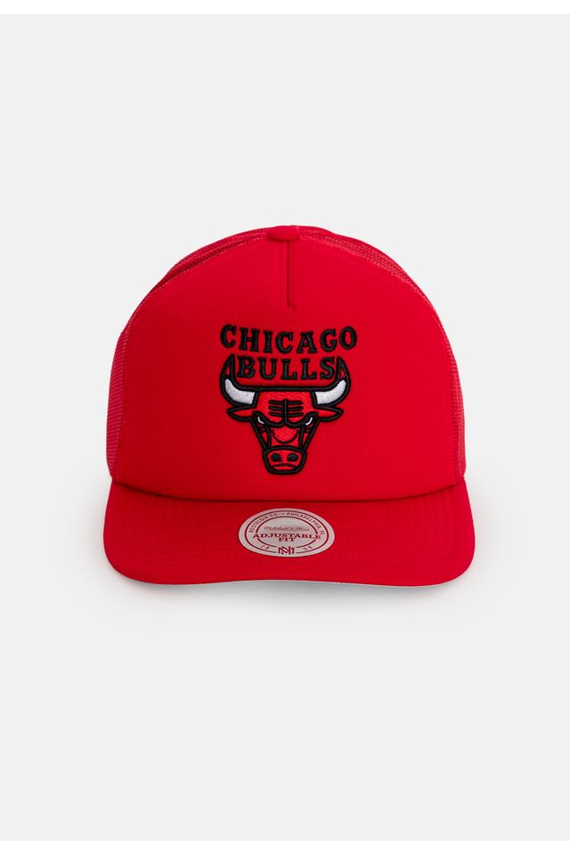 Boné Mitchell & Ness NBA Evergreen Trucker Chicago Bulls Vermelho - ÚNICO Boné Mitchell & Ness NBA Evergreen Trucker Chicago Bulls Vermelho - ÚNICO