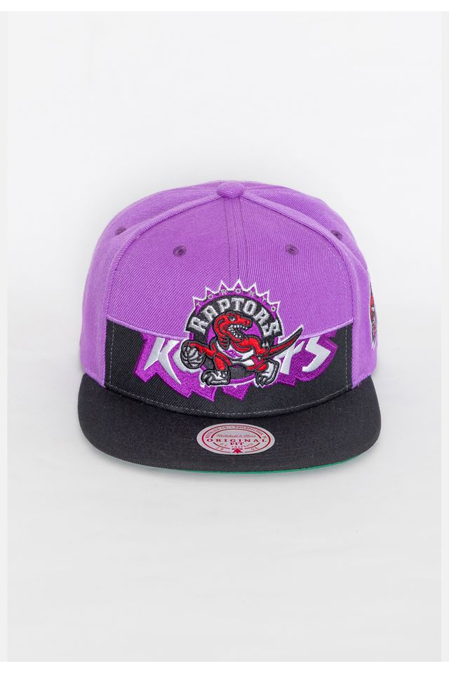 Boné Mitchell & Ness NBA Snapback Half N Half Toronto Raptors Roxo - ÚNICO