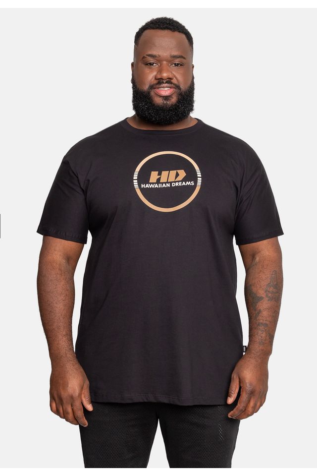 Camiseta HD Estampada Plus Size Preta - Plus M Camiseta HD Estampada Plus Size Preta - Plus M