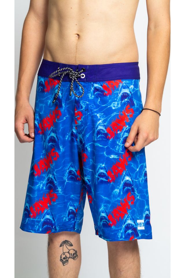 Boardshort HD Sublimado Collab Jaws Azul - 38