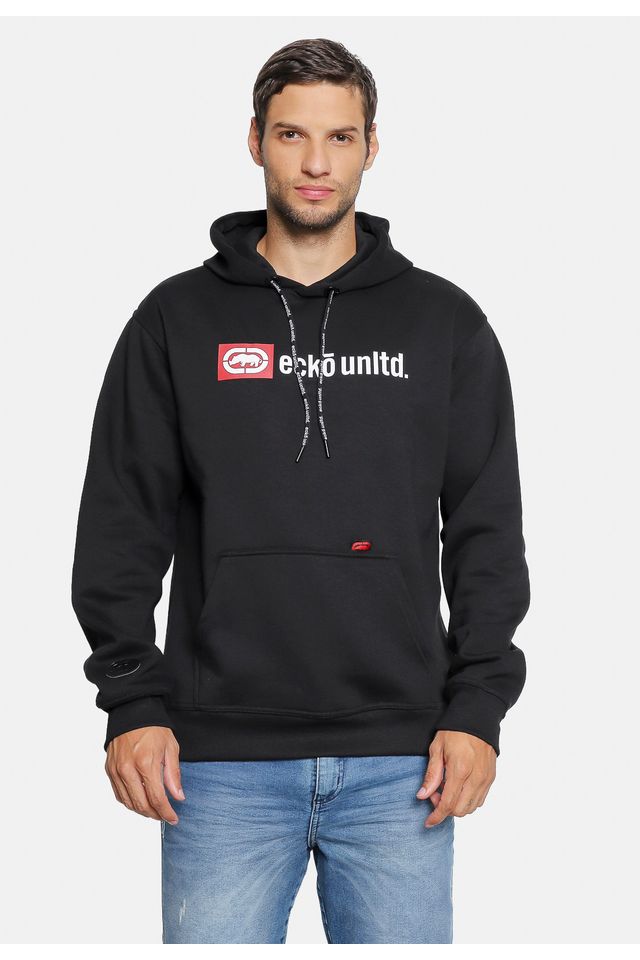 Moletom Ecko Canguru Fechado Básico Preto - P
