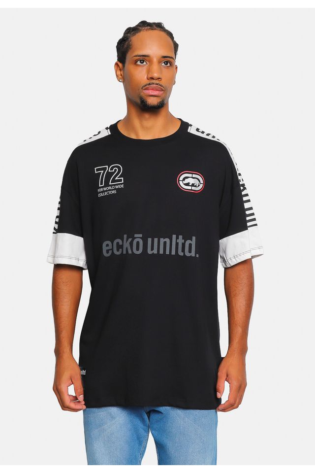 Camiseta Ecko Oversize Especial Recortada Preta - P