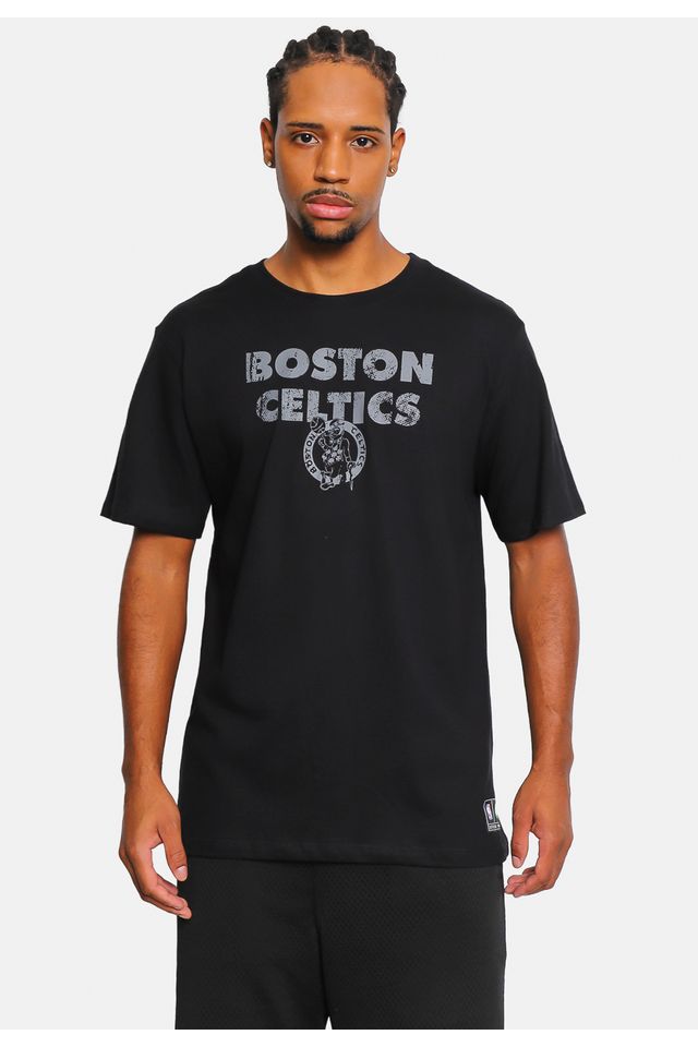 Camiseta NBA Script Boston Celtics Preta - P Camiseta NBA Script Boston Celtics Preta - P