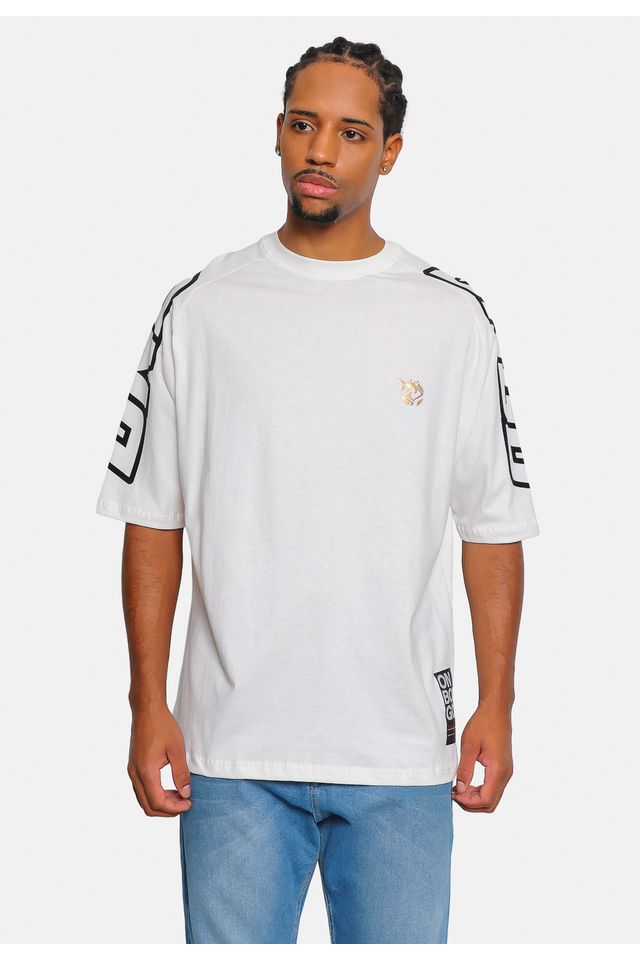 Camiseta Onbongo Estampada Oversized Branca - M