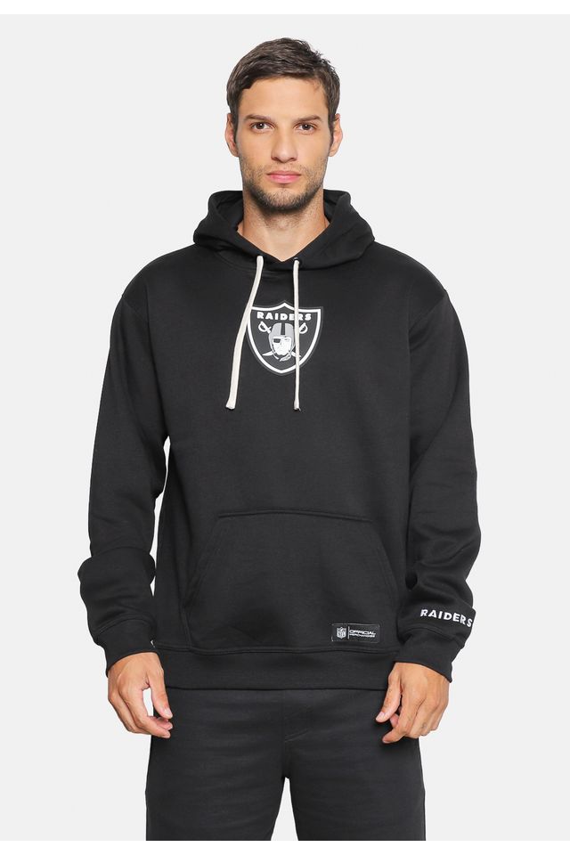 Moletom NFL Canguru Raiders Preta - P