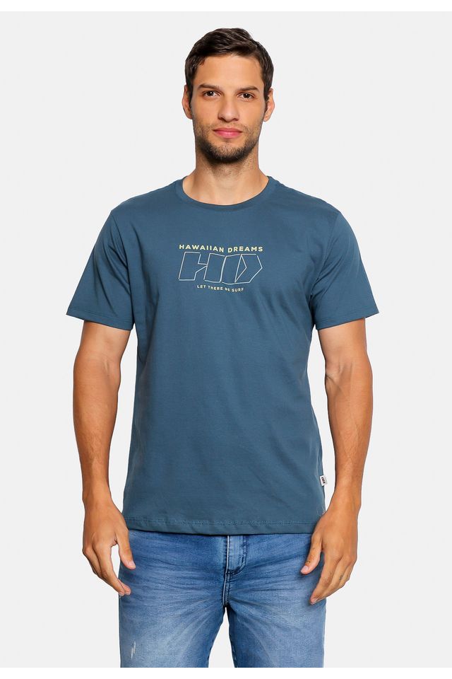 Camiseta HD Estampada Be Surf Azul - P
