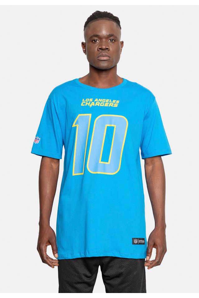 Camiseta NFL Los Angeles Chargers Justin Herbert Azul Camiseta NFL Los Angeles Chargers Azul - P