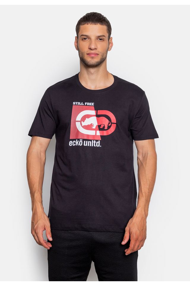 Camiseta Ecko Estampada Chat Preta - P