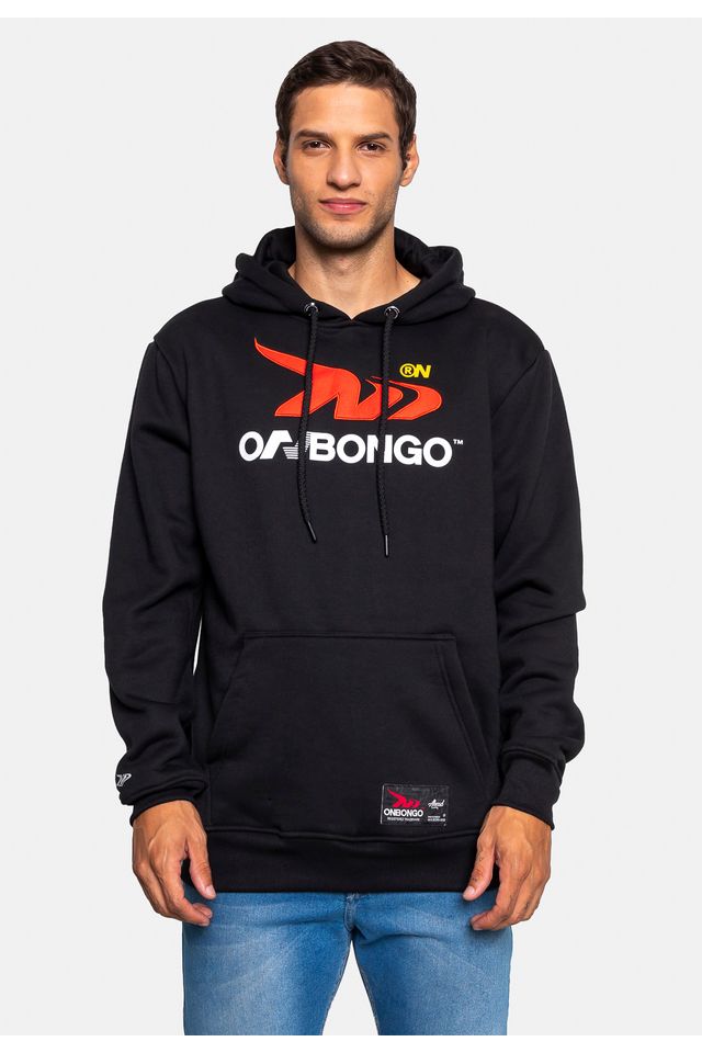 Moletom Onbongo Fechado Canguru Preto - P