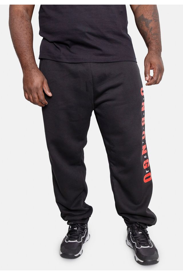 Calça Onbongo Moletom Plus size Preta - Plus P