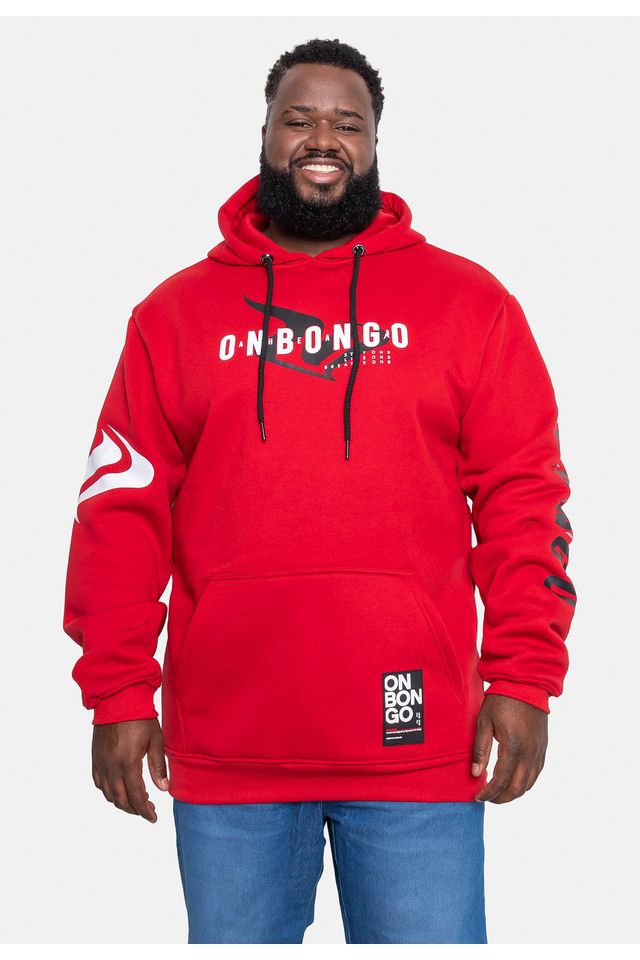 Moletom Onbongo Plus Size Canguru Vermelho - Plus P