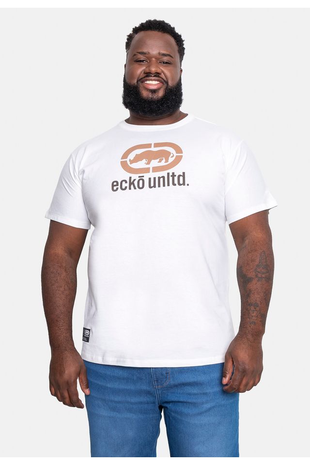 Camiseta Ecko Estampada Básica Plus Size Off White - Plus P