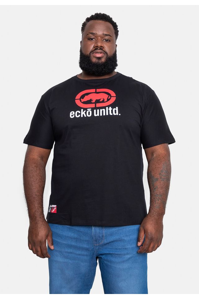 Camiseta Ecko Estampada Básica Plus Size Preta - Plus P