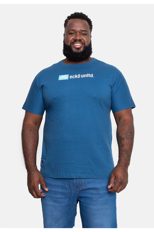 Camiseta Ecko Estampada Clássica Plus Size Azul - Plus P