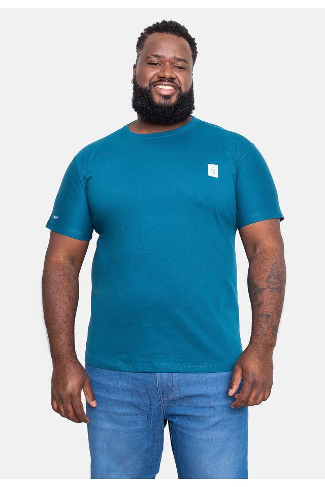Camiseta HD Estampada Surf Plus Size Azul - Plus P