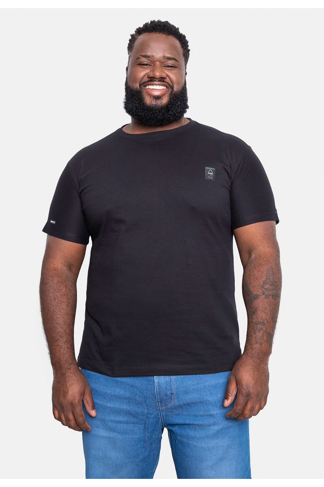 Camiseta HD Estampada Surf Plus Size Preta - Plus P