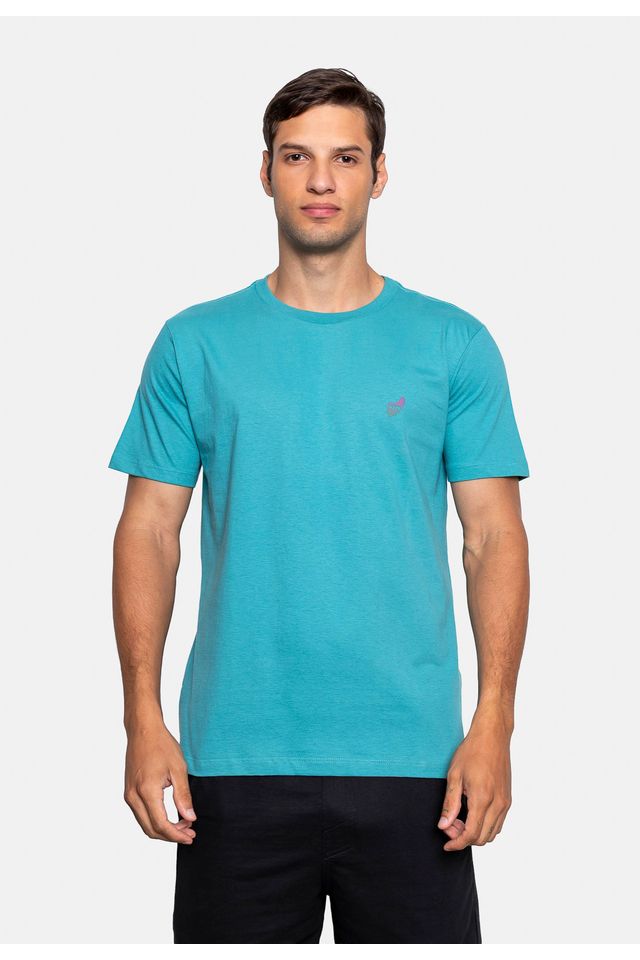 Camiseta HD Básica Keel Azul Turquesa - P