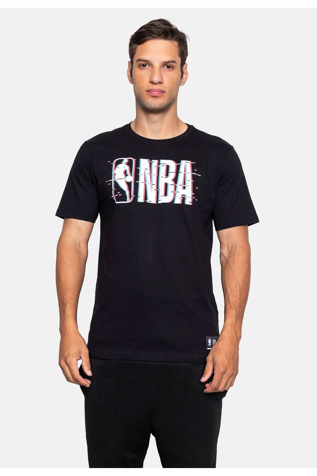 Camiseta NBA Glitch Logoman Preta - P