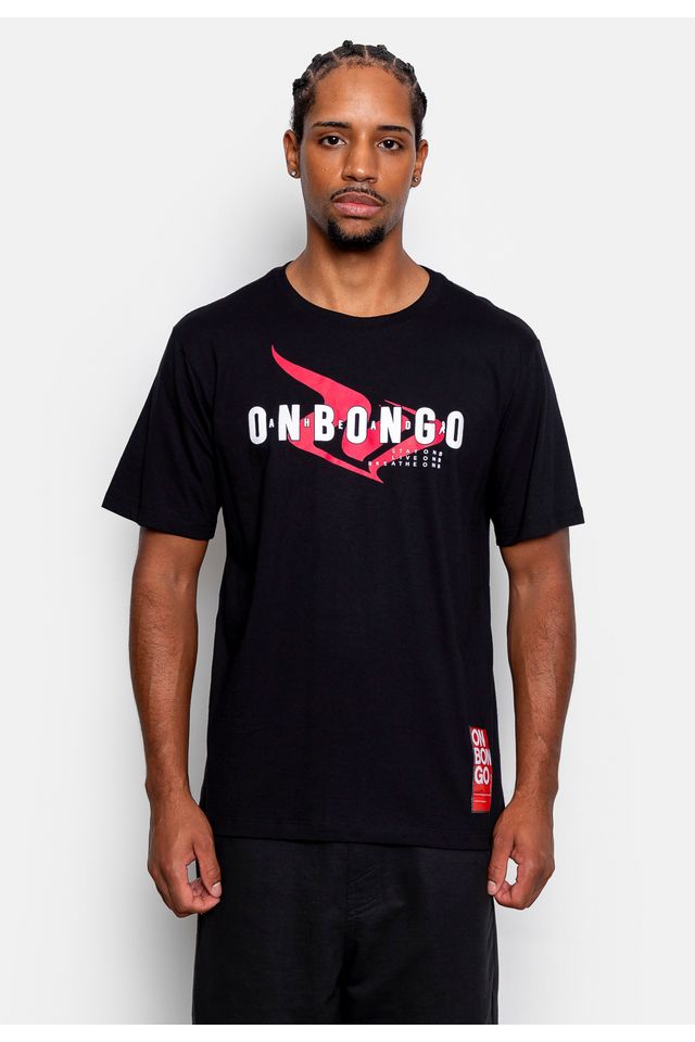 Camiseta Onbongo Estampada Bas Preta Camiseta Onbongo Estampada Preta - P