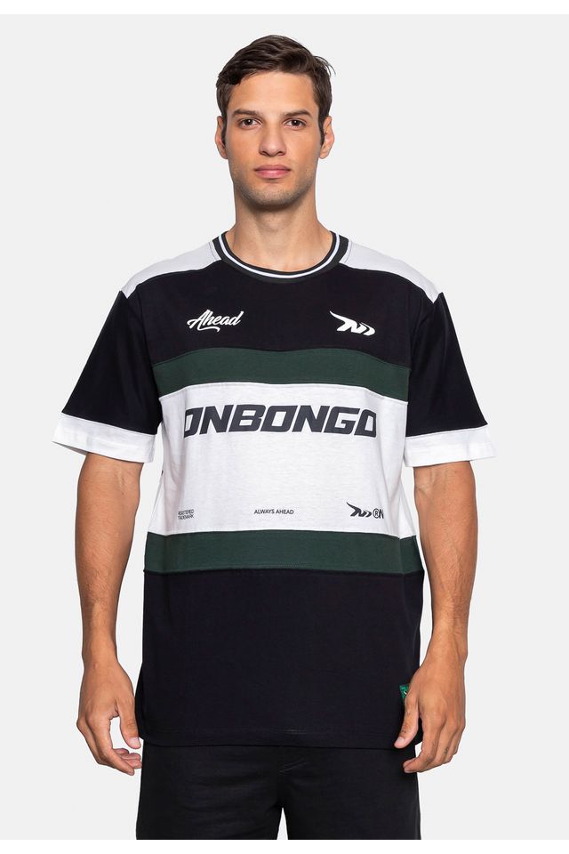 Camiseta Onbongo Contraste Recortada Preta - M