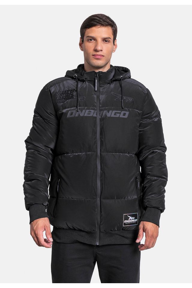 Jaqueta Onbongo Puffer com Ziper Preta - P