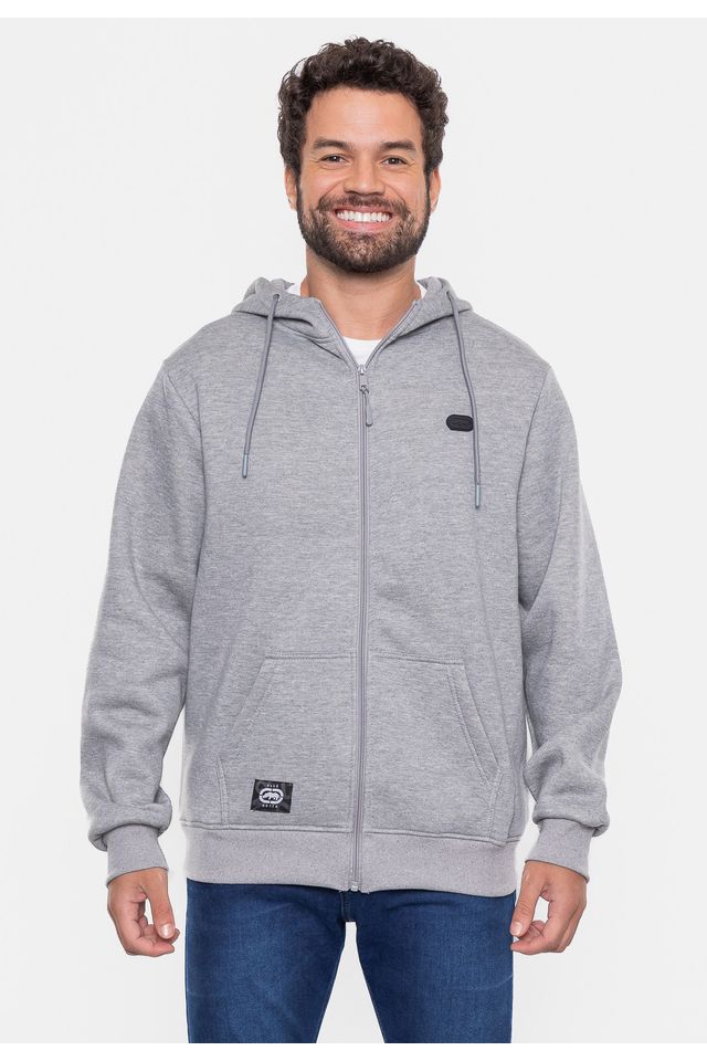 Moletom Ecko Fashion Basic Aberto Cinza Mescla - P